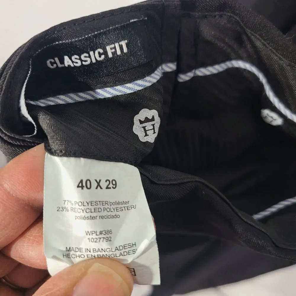 Haggar Black Dress Pants Men's Size 40x29‎ Classic Fit No Iron Professional
